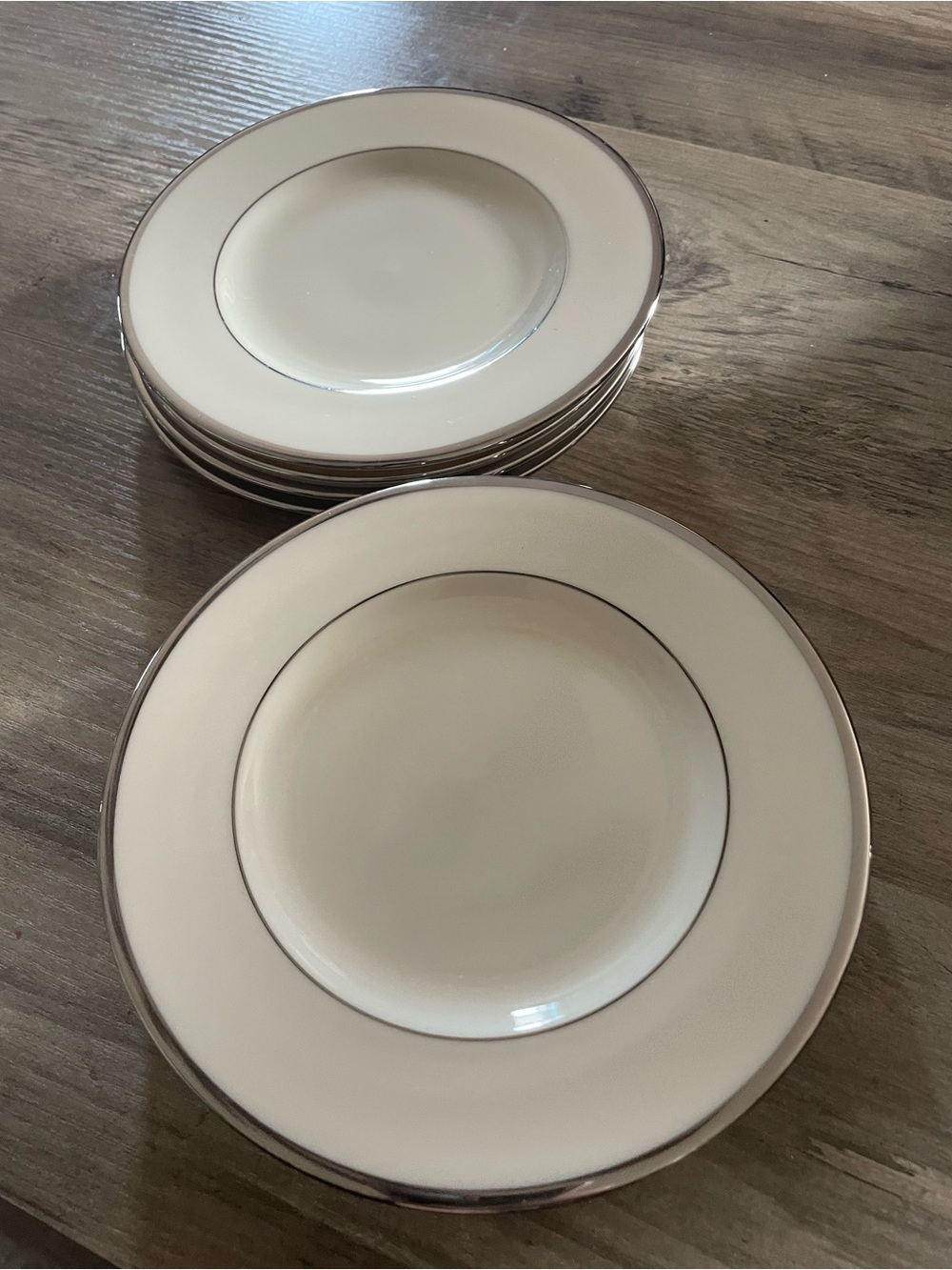 lenox Montclair Presidential collection 8 pc 6.25” plates ivory platinum trim